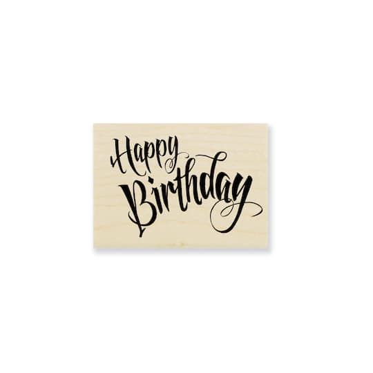 Buy The Stampendous Wood Stamp Penned Happy Birthday At Michaels